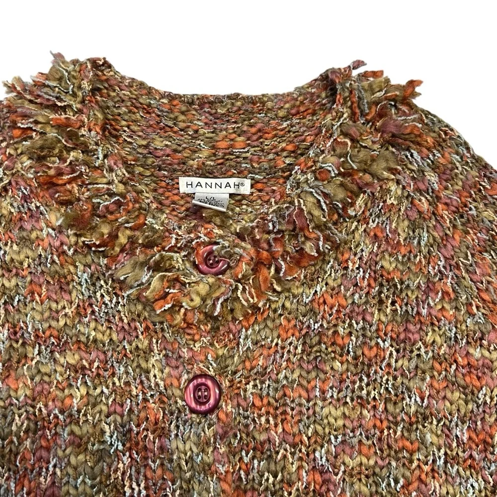 Hannah - Women’s Colorful Acrylic/Wool Blend Cardigan Sz. LG